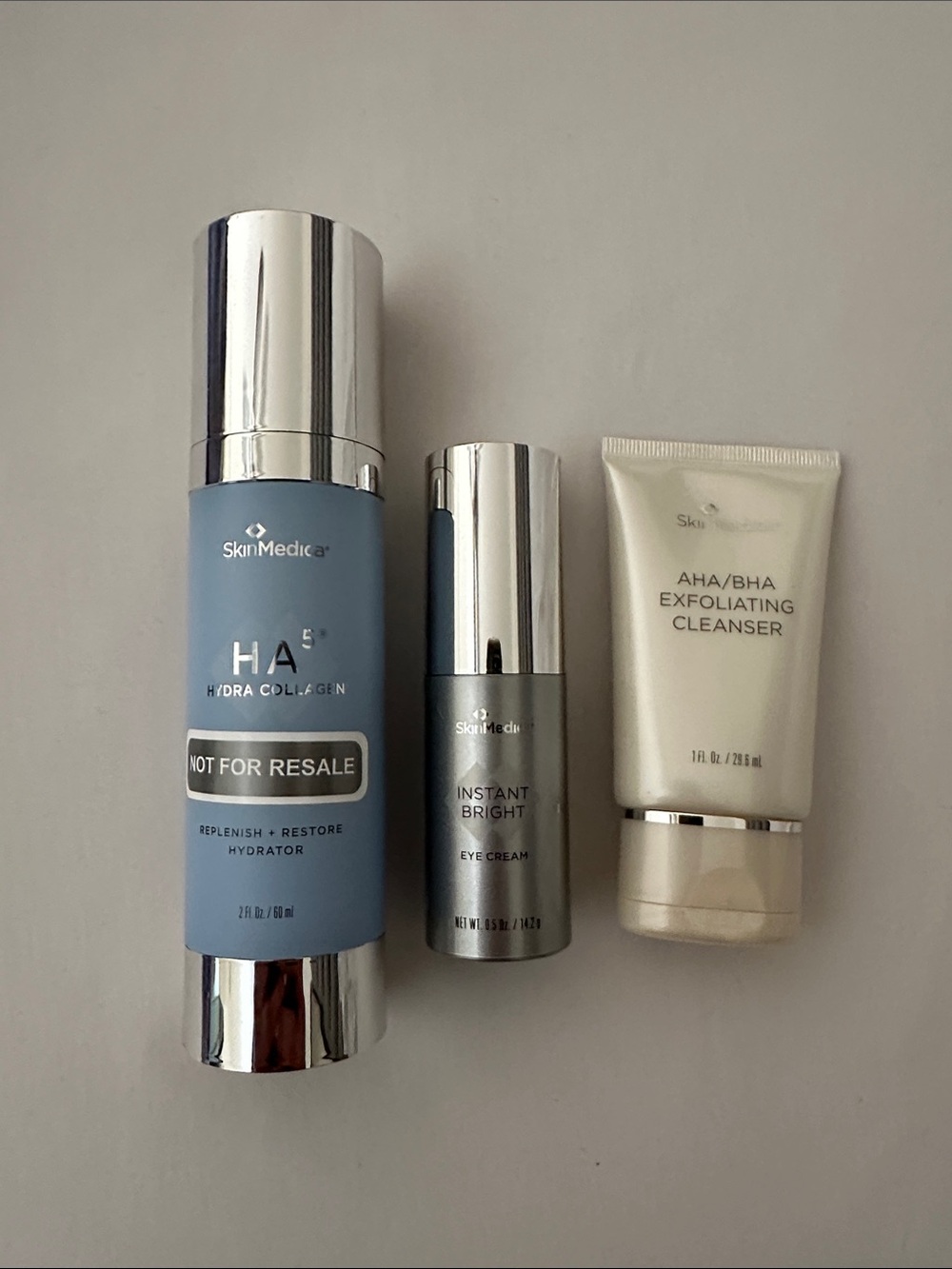 SkinMedica Blue and Silver Hydra Collagen Replenish with Eye Cream & Cleanser